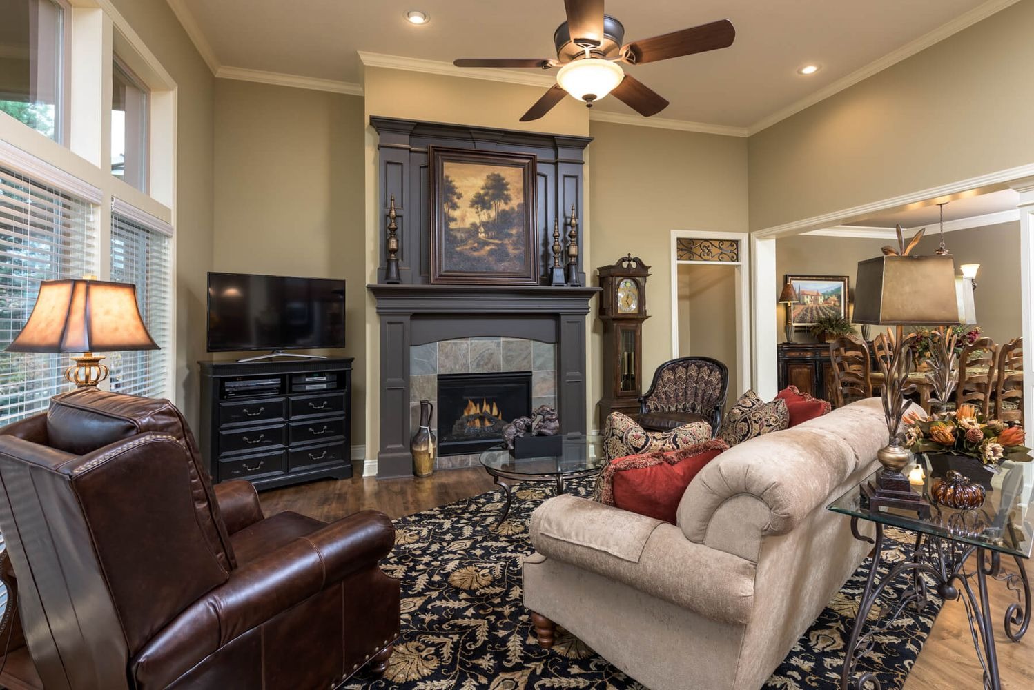 white horse living room remodel